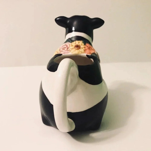 Giftcraft Cow Creamer Pitcher 4.5 Inch Tall Floral Figurine - Picture 3 of 13